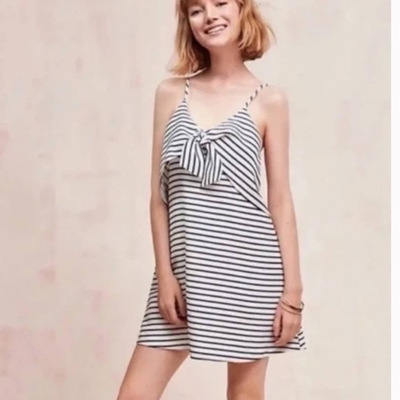 Anthropologie Maeve Ahoy Swing dress nautical sailor stripes halter dress - XS - Picture 2 of 13